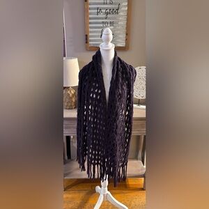 Purple Open Crochet Scarf